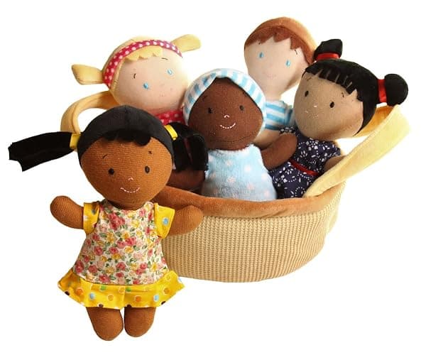 Snuggle Stuffs Basket of Buddies Multicultural Plush Dolls | Diversity & Inclusion Toys for Toddlers | Soft 8 Inch Ethnic Friends for Preschool Classroom, Daycare or Home | Set of 5 thumbnail 2