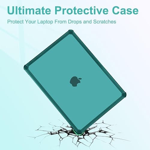 MOSISO Compatible with MacBook Pro 13 inch Case M2 2025-2016 A2338 M1 A2251 A2289 A2159 A1989 A1708 A1706, Anti-Cracking Heavy Duty Plastic TPU Bumper Hard Case&Keyboard Skin&Screen Film, Teal Green thumbnail 3