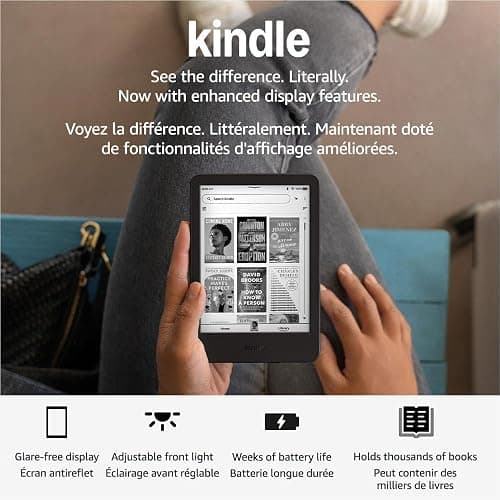 Amazon Kindle 16 GB (newest model) - Lightest and most compact Kindle, now with faster page turns, for an enhanced reading experience - Black thumbnail 7