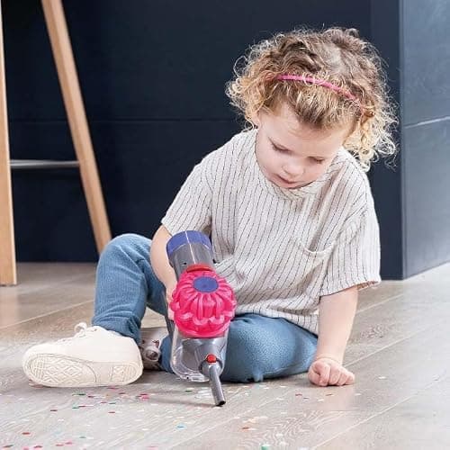 Casdon Dyson Cordless Vacuum Pink | Interactive & Officially Licensed Toy Dyson Vacuum For Children Aged 3+ | Realistic Role-Play Fun! thumbnail 2
