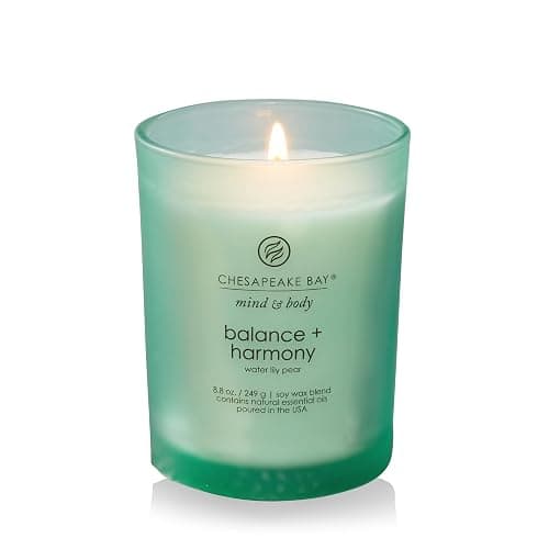Chesapeake Bay Balance + Harmony Scented Candle Water Lily Pear Fragrance 50 Hours Burn Time Warm & Decorative Soy Wax Blend - Image 1