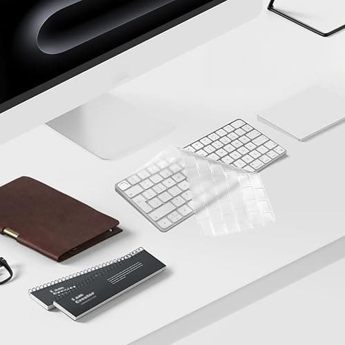 Cover per tastiera per tastiera iMac Magic Keyboard da 24 pollici con Touch ID A2449 Chiave di blocco Chip A2450 M3 M1 Rilasciato nel 2023-2021 Layout UE TPU Protector Skin thumbnail 8