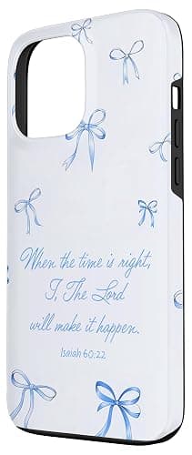 Aesthetic Christian Quote Blue Ribbons Bow Faith Bible Verse Case for iPhone 13 Pro Max thumbnail 2