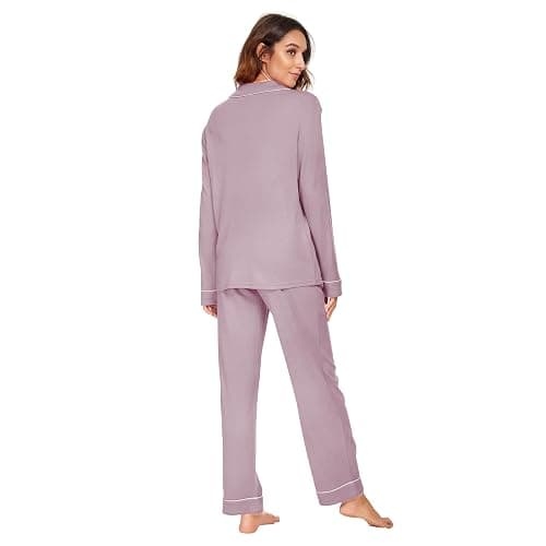HEARTNICE Womens Pajama Set, Soft Long Sleeve Pajamas & Long Pants with Pockets, Warm Button-up Sleepwear Lounge Pjs thumbnail 4