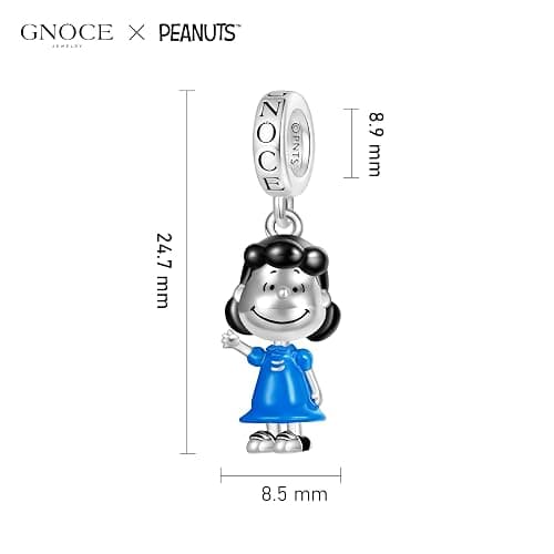 GNOCE Peanuts Lucy Pendant Dangle Charm Bracelet for Women, S925 Sterling Silver Dangle Charms for Women Wife, Valentine‘s Day, Mother’s Day Jewelry thumbnail 6