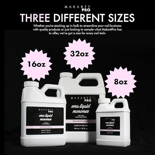 MakarttPro Low Odor Monomer, MMA Free, Made in USA, Non-Yellowing Professional Grade Formula, Beginner Nail Tech Friendly - Essential Acrylic Nail Supply for Nail Technicians (8 fl oz) thumbnail 5