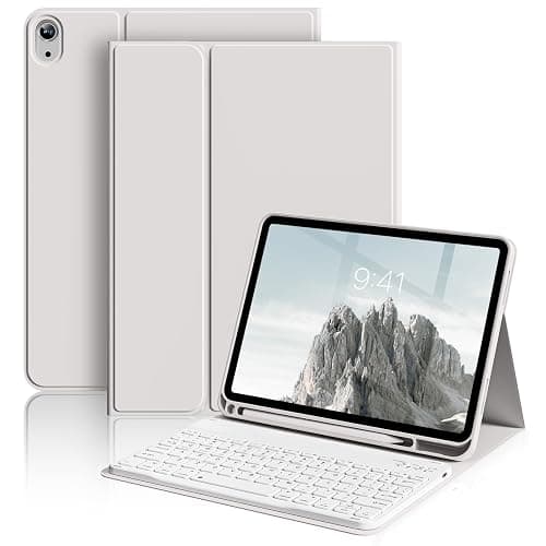 aoub Keyboard Case for iPad (A16) 11th Gen 11 Inch 2025, iPad 10th Generation 10.9 inch 2022 with Pencil Holder, Stand Folio Detachable Wireless Bluetooth Rechargeable Keyboard, Gray - Image 1