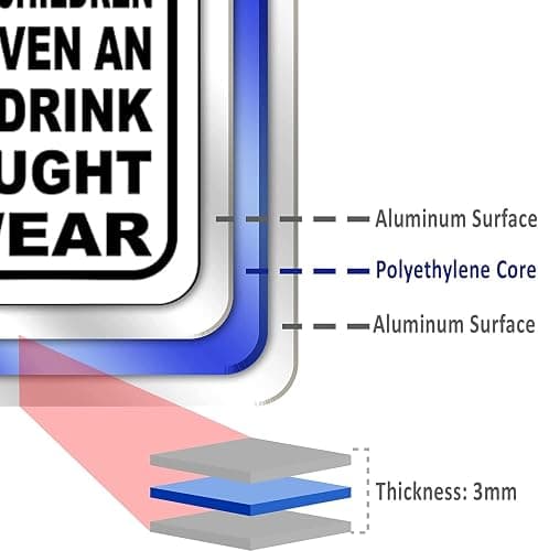 UNATTENDED CHILDREN WILL BE GIVEN AN ENERGY DRINK AND TAUGHT TO SWEAR Aluminum Composite Outdoor Sign 15" x 18" Funny Room Decor & Humorous Warning for Yard, Business, Indoor and Home Use thumbnail 8