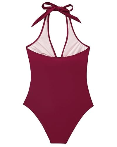 SUUKSESS Women Sexy Tummy Control One Piece Swimsuits Halter Push Up Bathing Suits thumbnail 3