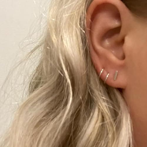 Goenjoy Double Hoop Earrings for Single Piercing，Double Earrings for One Hole, Twist Double Hoop Huggie Earrings, Wrap Earrings Spiral Earrings for Women thumbnail 6