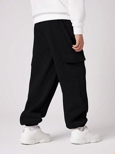 RoseSeek Boy's Wide Leg Cargo Pants Baggy Sweatpants Casual Sports Joggers Big Kids Long Trousers with Pockets thumbnail 6
