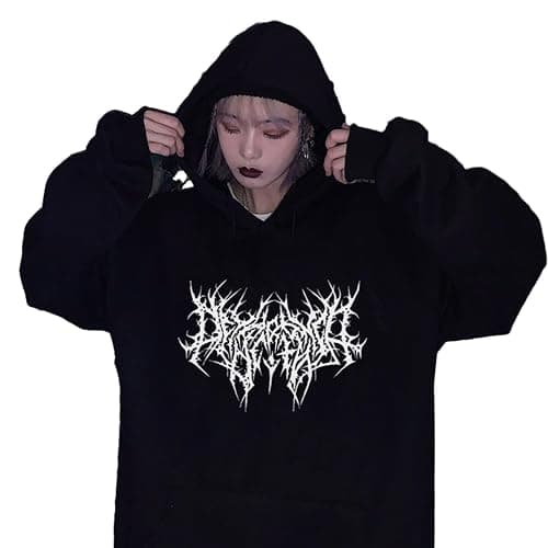 Y2K Grunge Gothic Graphics Hoodies Women Harajuku Aesthetic Hiphop Long Sleeve Oversized Sweatshirt Streetwear Autu thumbnail 5