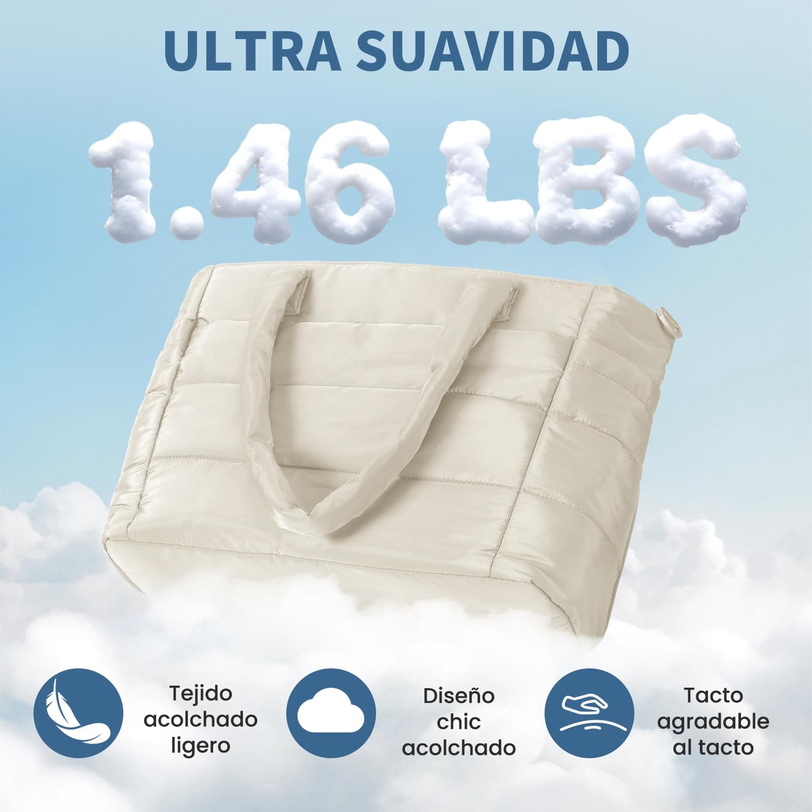 RAINSMORE Tote Bag Mujer Bolsa Tote Mujer Ligero con Compartimiento Laptop 15.6” & Bolsillos Aislantes Bolsas Acolchada Grande Impermeable con Cremallera para Trabajo Viajes thumbnail 2