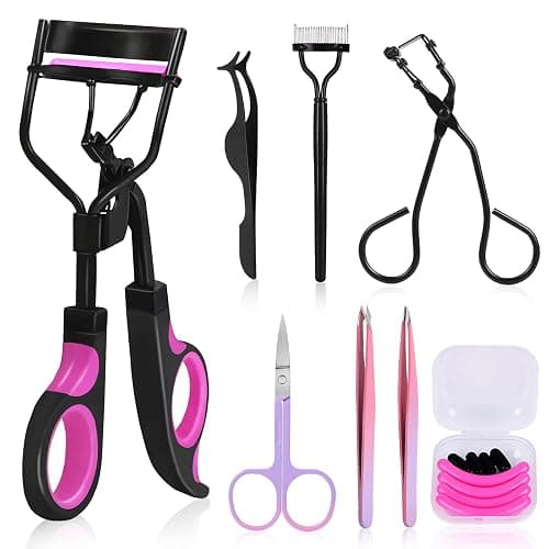 Eyelash Curler, MODUSKYE 7 in 1 Eyelashes Curler Eyebrow Tool with Replacement Refill Pads, Partial Lash Curler Eyes Makeup Tools Women Natural Lashes - Image 1