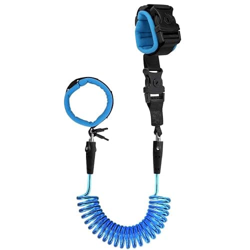 Blisstime 2 in 1 Toddler Leash - Anti Lost Wrist Link for Toddlers - Toddler Harness, Baby Leash, Leash for Toddlers, Wrist Leashes, Child Leashes for Toddlers, Not Easy to Open Without Key - blue thumbnail 3