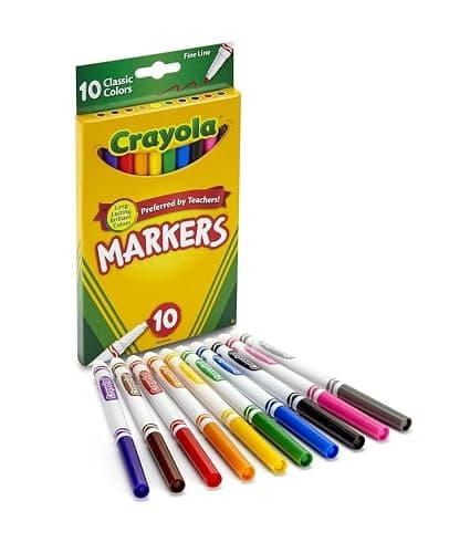 Crayola 58-7726 Classic Fine Line Markers Assorted Colors 10 Count, 2 Pack - Image 1