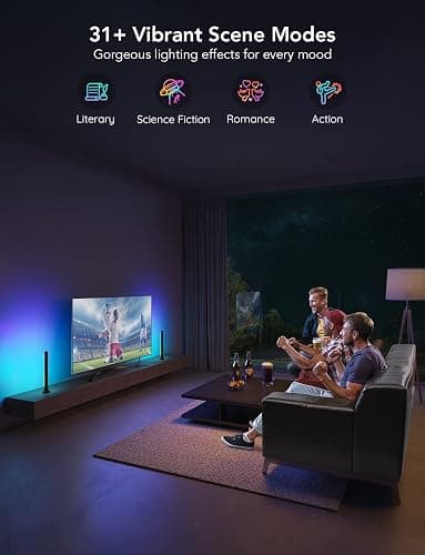 Govee RGBIC TV Light Bars, 38cm WiFi TV Backlight with Double Light Beads, Smart Lighting with Multiple Placement Options Suitable for 45-70inch Television, Work with Alexa and Google Assistant, Black thumbnail 6
