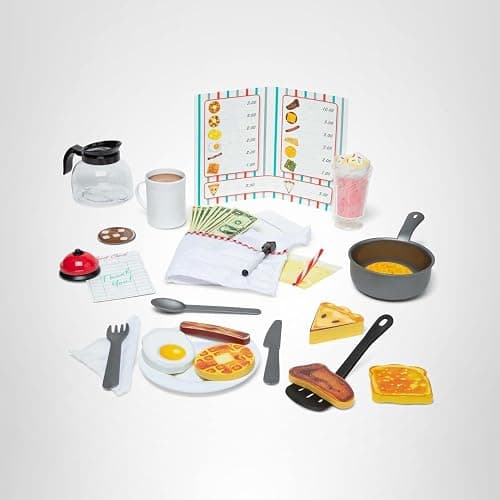 Melissa & Doug Star Diner Restaurant 41-Piece Play Set with Toy Food, Cookware & Play Kitchen Accessories, Preschool Learning Toys for Girls & Boys 3+ thumbnail 10