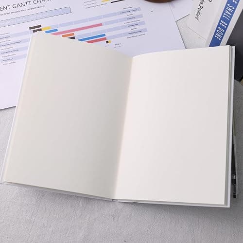Koogel 2PCS Blank Hardbound Sketch Notebooks, White Drawing Notebooks 5.7" x 8.2" Hardcover Sketchbooks Blank Thick Smooth Notebook for Kids to Write Stories 50 Sheets 100gsm Inner Paper thumbnail 2