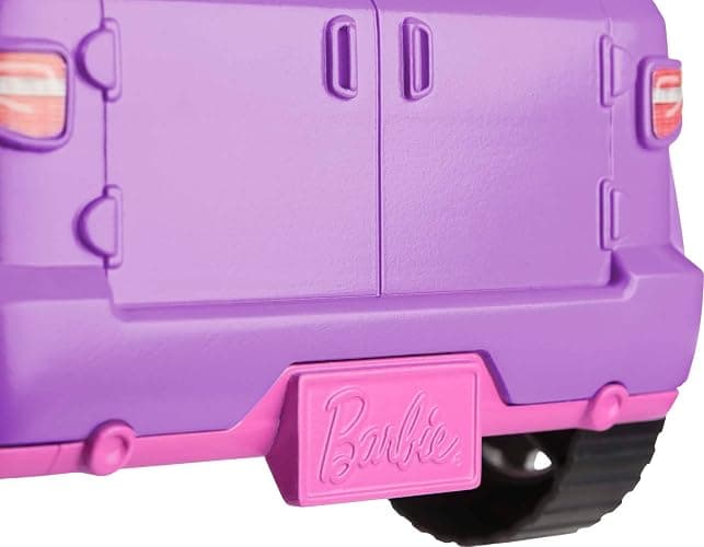 Barbie Toy Car, Doll-Sized SUV, Purple Off-Road Vehicle with 2 Pink Seats & Treaded, Rolling Wheels thumbnail 5