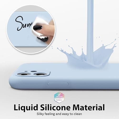 oakxco for iPhone 11 Phone Case Liquid Silicone, Thin Slim Soft Rubber TPU Plain Smooth Gel Cover for Women Girl Aesthetic, Matte Solid Protective & Shockproof Bumper Grip, Aqua Sky Baby Light Blue thumbnail 4