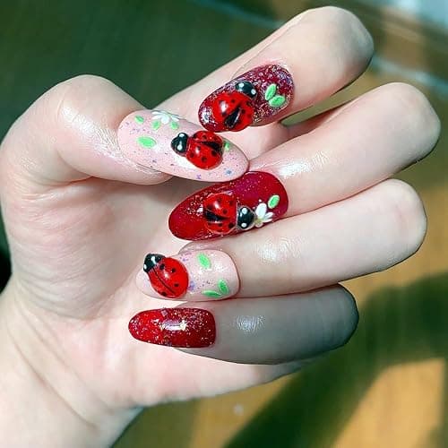 200Pcs Red Ladybug Nail Charms Cute Insect Nail Art Charms 3D Resin Summer Ladybug Nails Rhinestones Colorful Ladybug Design Nail Decorations Small Ladybug Nail Gems for Women Manicure Decor DIY Craft thumbnail 6