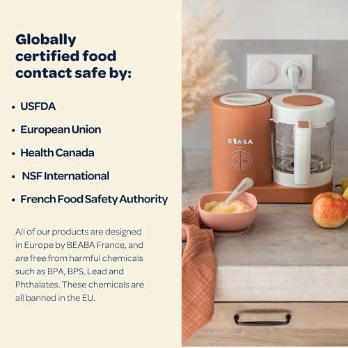 BEABA Babycook Neo Baby Food Maker | Non-Toxic Glass & Stainless Steel | Trusted by Celebrity Moms | Sustainable Baby Food Processor | Global Leader| 34 Servings in 20 Mins, Cotton Candy thumbnail 5