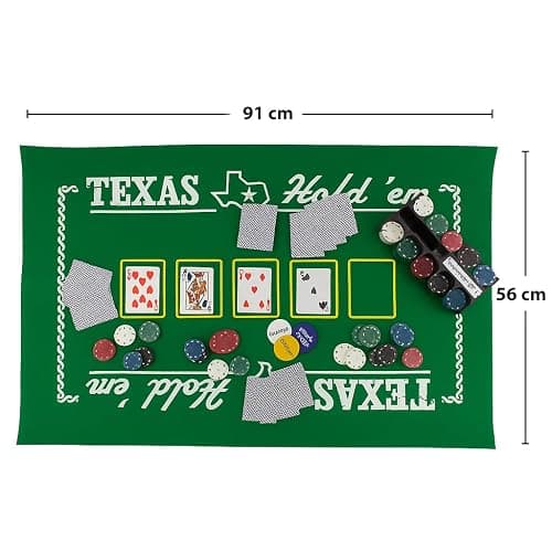 Globly Set da Poker Professionale con Valigetta in Alluminio, 200 Fiches, 2 Mazzi di Carte, Gettoni e Tappetino Verde, per Texas Hold’em, Blackjack e Altri Giochi da Casinò thumbnail 3