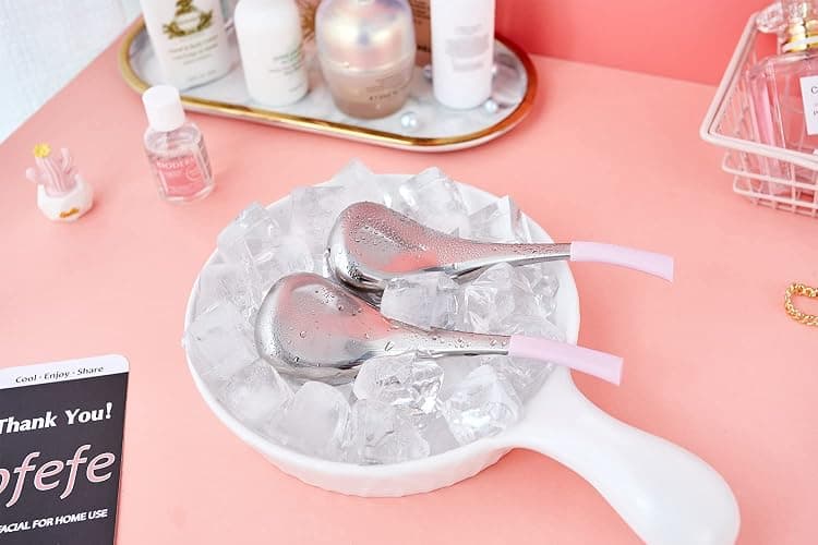 pfefe Cryo Sticks Facial Skin Care Ice Globes for Women Face Eyes, Stainless Steel Face Beauty Tools for Girls Ladies, Esthetician Supplies Cooling Spa Globes with Storage Case thumbnail 5