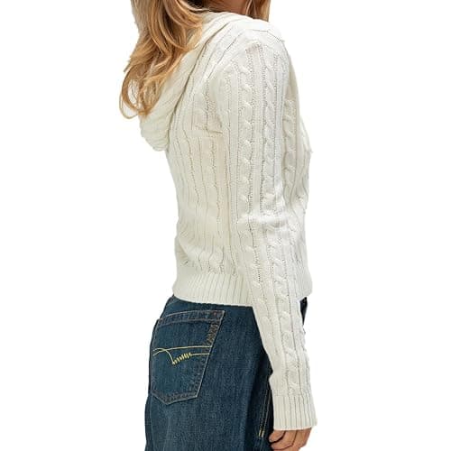 Women Zip Up Hoodie Y2k Vintage Long Sleeve Knitted Sweater 90s Knitwear Coat Jacket Streetwear thumbnail 2