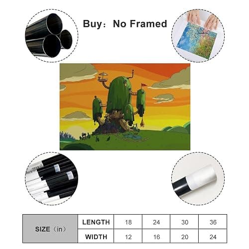 Adventure Time Art Poster 8 Canvas Poster Bedroom Decor Landscape Office Room Decor Gift 12x18inch(30x45cm) thumbnail 2