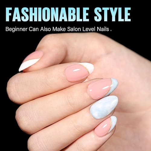 TOMICCA Short Almond Nail Tips - 450Pcs Acrylic Nail Tips Kit, 15 Sizes Pre Buffed Almond False Tips, Full Cover Double-sided Matte Nails for Nail Art Extension Press on Nails Christmas thumbnail 3