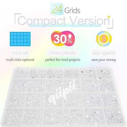 qiipii Transparent Clear Resin Rhinestones w B7000 Jewelry Glue for Bedazzling Crafting 2mm-6mm Flatback Jelly Stones Diamonds Gems Crystals Charms for Nails Face Eyes Makeup Tumblers Crafts Clothes thumbnail 3