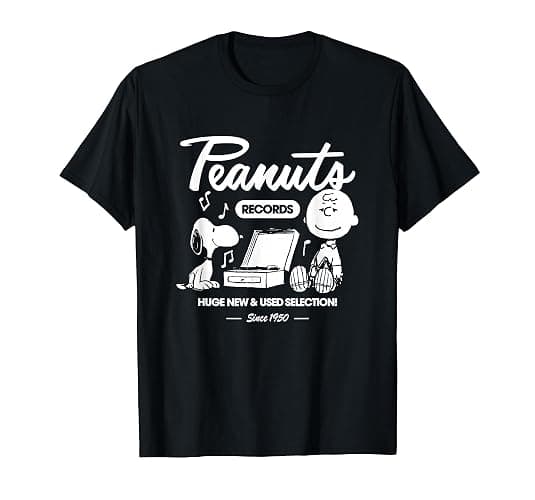 Peanuts - Snoopy Charlie Brown Record T-Shirt - Image 1