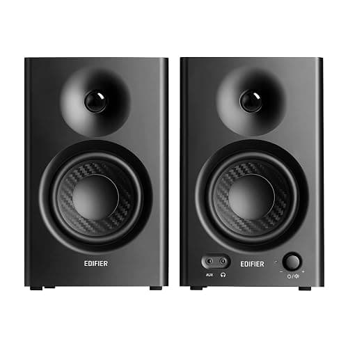 Edifier MR4 Powered Studio Monitor Speakers, 4" Active Near-Field Reference Speaker - Black (Pair) thumbnail 2