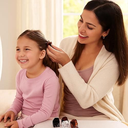 Goody Small Basic Half-Claw Hair Clips, 12-Count – 3-Prong Claw Clips for All Hair Types, Neutral Colors (Black, Tortoise, Clear), SlideProof Grip for All-Day Hold thumbnail 4