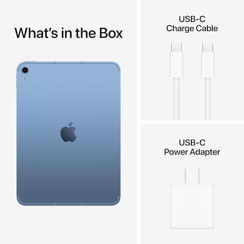 Apple iPad 11-inch: A16 chip, 11-inch Model, Liquid Retina Display, 256GB, Wi-Fi 6 + 5G Cellular, 12MP Front/12MP Back Camera, Touch ID, All-Day Battery Life — Blue with AppleCare+ (2 Years) thumbnail 6