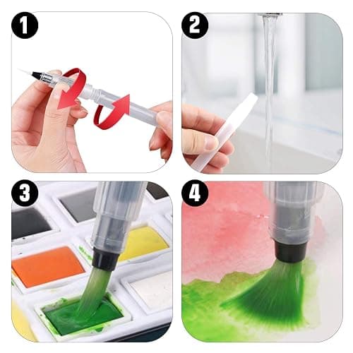 UPINS 12 Piece Water Color Brush Pen Set, Watercolor Paint Pens for Painting Markers thumbnail 5