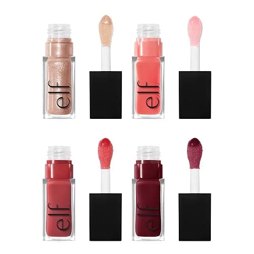 e.l.f. Glow Reviver Quad Goals Lip Oil Kit, Lip Gloss For A High-Gloss Finish & Sheer Wash Of Color, Non-Sticky, Vegan & Cruelty-Free, 4 Glosses - Quad Goals Lip Oil Kit - 0.25 Fl Oz (Pack of 4) thumbnail 2
