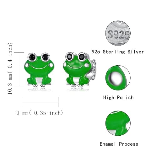 Hypoallergenic 925 Sterling Silver Animals Mushroom Stud Earrings Dog Bunny Pig Cow Otter Deer Ear Studs for Women thumbnail 4
