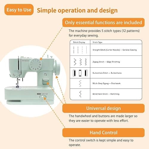AXE YAMAZAKI YS-10 Sewing Machine | Cordless, Small Portable & Super Lightweight, Designed in JAPAN, Great for Travel & On-the-Go, For Beginners thumbnail 5