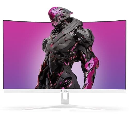 CRUA 27" Curved Gaming Monitor, FHD 1920x1080P, 165Hz/200Hz Computer Monitor, 1800R VA Screen, 120% sRGB, Support AMD FreeSync, Blue Light Filter, HDMI & DP, Wall Mount Install- White thumbnail 2