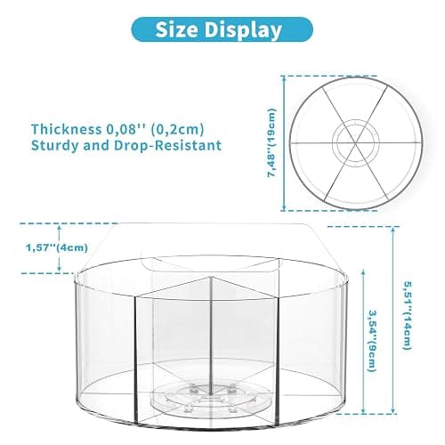 Rotating Markers Organizer for Kids, Acrylic Lazy Susan Organizers for Desks, 360 Degree Spinning Pencil Holders Pen Holders, Clear Arts and Crafts Organizer Storage, Art Supply Storage 6 Compartments thumbnail 2