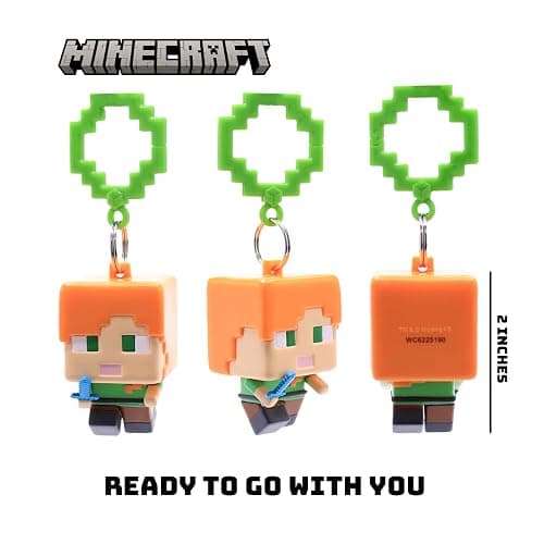 Officially Licensed Minecraft Backpack Hangers – Surprise Blind Box Figure – Durable Plastic Keychain Accessory for Backpack, Lunchbox, Gifts – Ages 3+ (Series 1) thumbnail 9