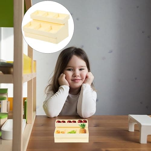 Gadpiparty 1/12 Scale Miniature Vegetable & Fruit Stand - Dollhouse Supermarket Shelf with Realistic Details - for Mini Kitchen, Grocery Store Display, and DIY Dollhouse Accessories thumbnail 4