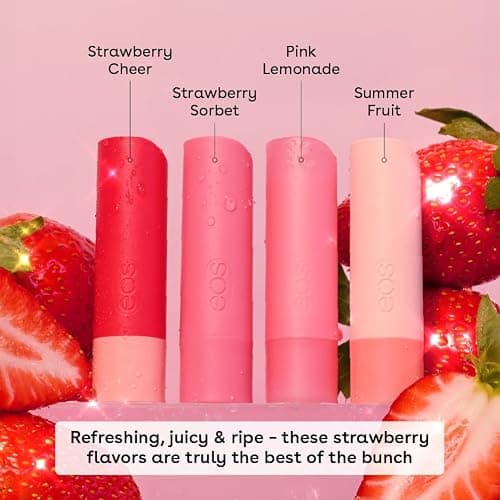 eos Lip Balm Gift Set- Super Strawberry, Limited-Edition, eos lip balm, All-Day Moisture, Lip Care, Shea Butter, Moisturizing, Variety Pack, 0.14 oz, 4-Pack thumbnail 2