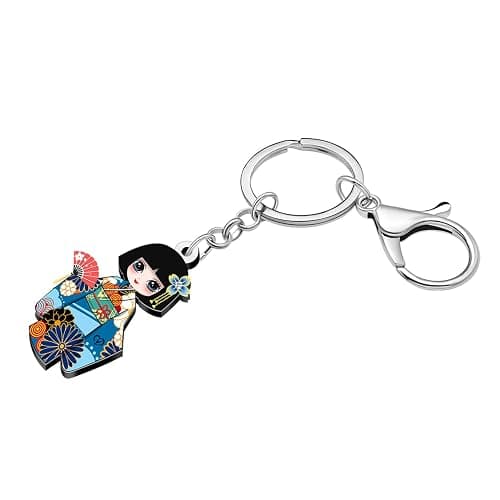 NEWEI Acrylic Anime Japanese Kimono Doll Keychain Car Keys Wallet Backpack Key Rings Accessories Gifts for Women Girls Charms thumbnail 3