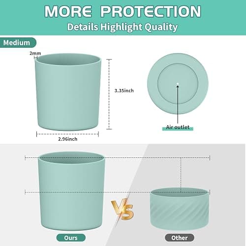 WUQID Higher Silicone Boot Compatible with Stanley Quencher H2.0 & IceFlow Flip & ProTour 40oz 30oz 20oz 14oz, Fit Same Diameter 14oz 20oz 30oz 40oz Tumbler Cups Anti-Slip Bottle Bottom Sleeve Cover thumbnail 4