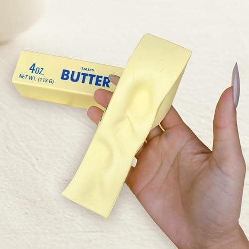 Butter Stick Squish Toys, 5 Pack Butter Squish Squeeze Strings Fidget Toys, Stress Relief Slow Rising Squeeze Toy, Fidget Toy for Teens Adults Gifts Yellow 5pcs thumbnail 3