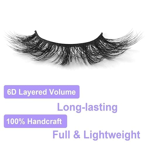 Eyelashes Natural Look Faux Mink Lashes 3D False Eyelashes Wispy Cat Eye Lashes Pack Strip Lashes by Kiromiro thumbnail 6